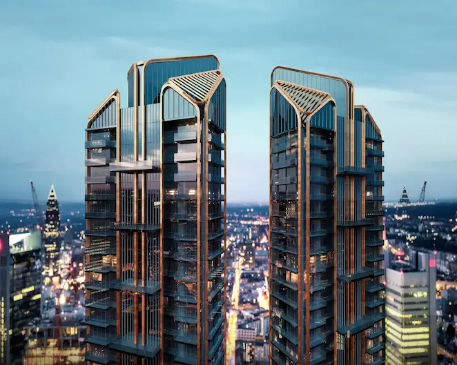 Exterior facade of Trump Towers Noida luxury apartments in Sector 94